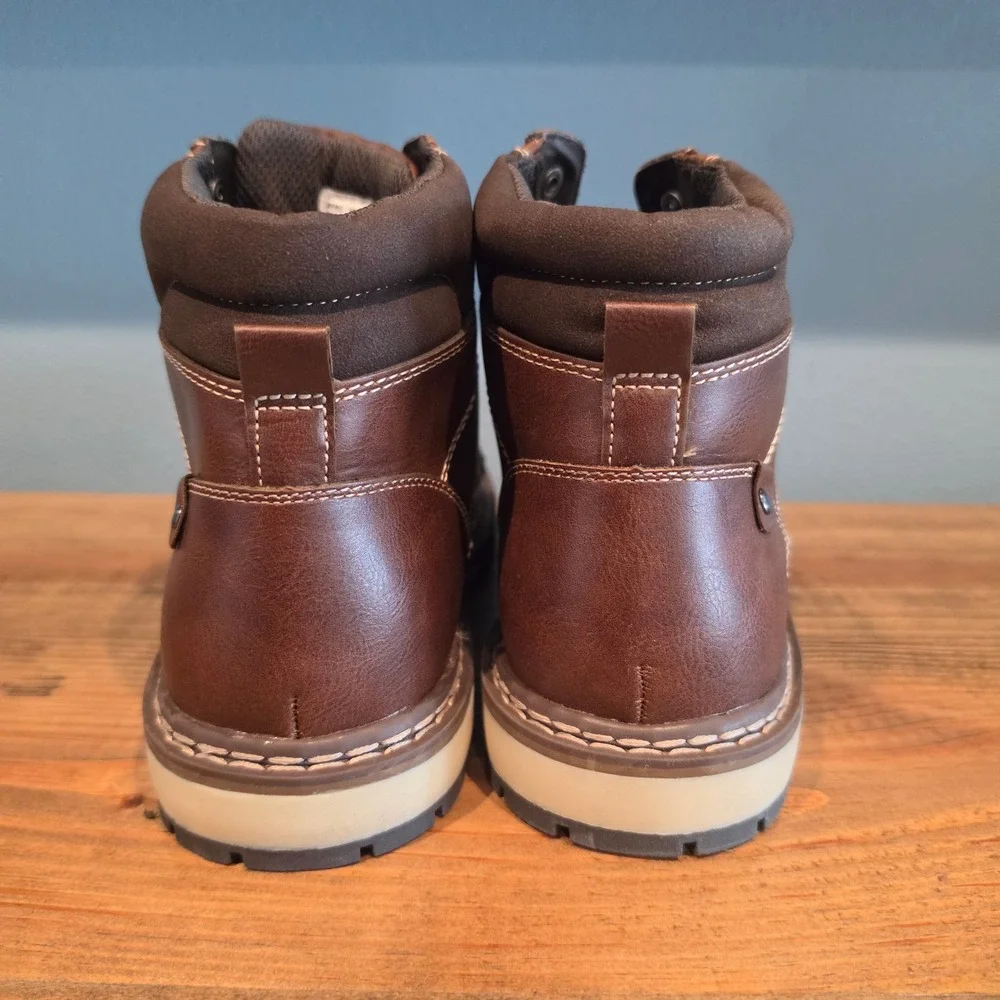 Magellan Outdoors Mens Boots Brown Moc Toe Lace Up Casual Work Ankle 10D